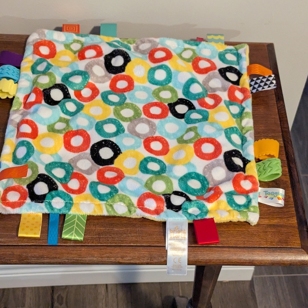 Bright Starts Taggies baby blanket blankey lovey security teething cloth